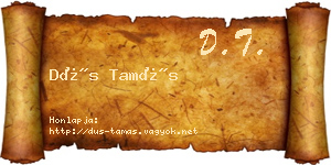 Dús Tamás névjegykártya